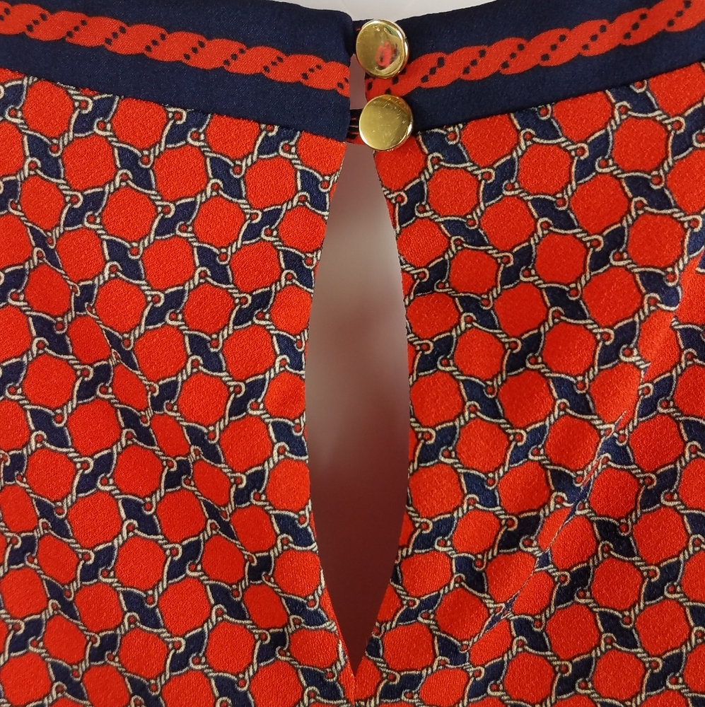 Ann Taylor nautical red and navy sleeveless dress - Picture 7 of 15
